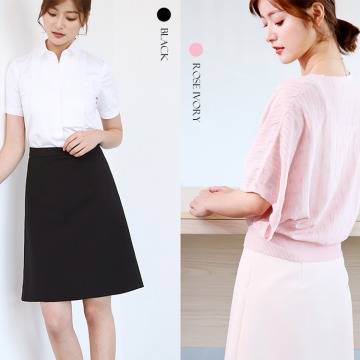 OFFIY-Tokyo短裙女夏高腰黑色白色职业面试A字半身裙春女2018新款