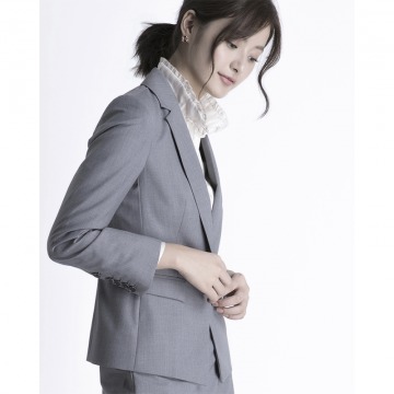 OFFIY- Elite春秋款高级职业面试正装西装外套女灰色黑色